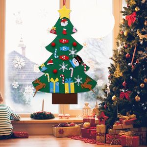 Christmas Decorations Felt Tree Year Kids Gift Toy Door Wall Hanging Ornaments Decor For Home Xmas Navidad Santa ClausChristmas