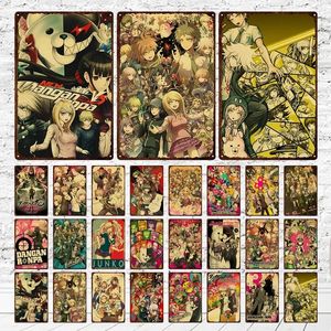 Personlig anime Game Metal Tin Sign Poster Dangan Ronpa Art Poster Wall Art Movie Vintage Iron målning Plack Sign Man Cave Home Room Bar Dekor Storlek 30x20 W01