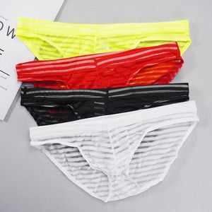 Underpants Men Ice Silk Briefs Ultra-thin Transparent Underwear Sexy Men's Panties Erotic Penis Pouch Shorts L-3XL