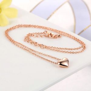 Подвесные ожерелья сердечный ожерелье для женщин простые ол в стиле розового золота.