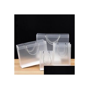 Förpackningsväskor PVC Handväska reklam Presentbutikväska PP Transparent Frosted Plastic Drop Delivery Office School Business Industrial DHZ2E