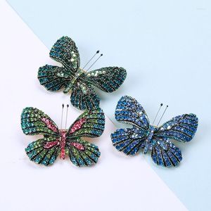 Broscher full strassfjäril för kvinnor unisex 4-färg insekt bröllop fest kontorskläder tröja smycken tillbehör