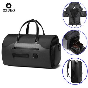 Stuff Sacks Ozuko Travel Bag Multifunktion Men Passar Lagring Stor kapacitet Bagage Handväska Male Waterproof Travel Duffel Bag Shoes Pocket 230307