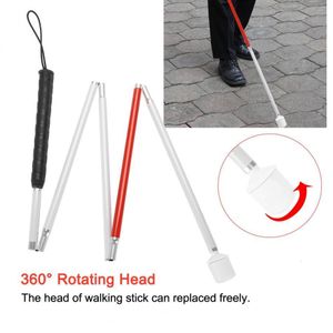 Andra hälsoskönhetsartiklar fällbara reflekterande blind promenadpinnarguide Blind Cane Crutch Visuellt nedsatt justerbar vikbar blind kryckkråt för äldre 230306