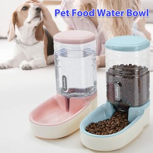 Dog Bowls Feeders Pet Automatisk stor kapacitet Vattenflaska Kattmat Dispenser Feeding Drinking Bowl Supply 230307