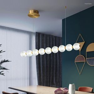 Kolye lambalar Postmodern bakır şerit restoran avizesi basit yaratıcı tasarımcı bar ofis ön model led lamba yemek