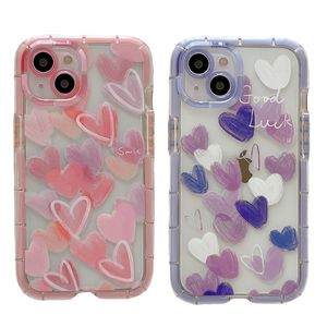 Cute INS Graffiti Love Heart Luminous Cases Gradient Rainbow Ice Cream Shockproof Clear Soft Camera Lens Protection Cover For iPhone 14 13 12 11 Pro Max XR XS X