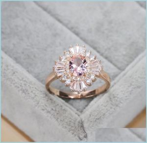 Anéis de cluster Rings de cluster vendem bem na Europa e America S925 Sier Fashion Luxury Wedding Ring Snow Zircon Champagne Crystal JE2767468