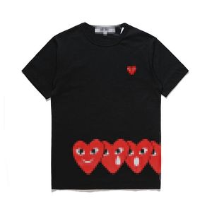 Designer TEE Herren T-Shirts Com Des Garcons Play Red Hearts Herren T-Shirt Damage Schwarz XL Marke Damen T-Shirt