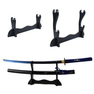 Depolama Sahipleri Rafları 1 2 Tier Büyük Ahşap Kılıç Stand Ekran Tutucu Samurai Katana Wakizashi Tanto Bıçağı Magic Wand Destek Rafı 230307