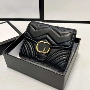 Mini plånbok handväska korthållare designer korta plånböcker pursar korthållare äkta läder anteckningsfack svarta kvinnliga män topp 2023
