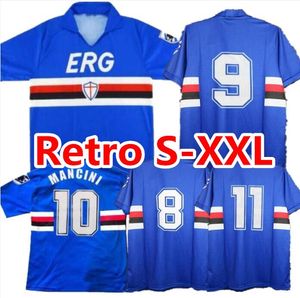 レトロサンプドリア 1991 1992 サッカーユニフォーム 91 92 フットボールヴィンテージサッカー Camiseta クラシックシャツキットマイヨマグリアトップス