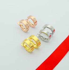 Fashion jewelry Clip-on & Screw Back 316l stainless steel Diamond brand love stud earring with all stone for mother and women earring jewelry