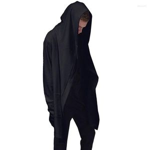 Men's Hoodies 2023 Men Hooded Sweatshirts With Black Gown Hip Hop Mantle Fashion Jacket Long Sleeves Cloak Man's Coats Outwear