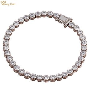 Bracelets de charme wong chuva 925 prata esterlina criada gemstone full diaml bacelet bangle for women jóias finas presentes de natal 230306