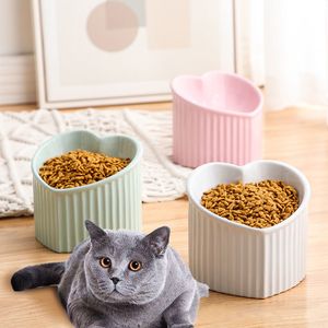 BONDAS DE DOGOTES ALIMENTOS DE CERAMICA CHINESS PET para alimentador de gato 3D Aumente Kitty Plate Puppy Prato fofo Love Feeding Drink Water 230307