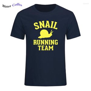 Men's T Shirts Snail Running Team Novelty Shirt Men Funny Cotton Short Sleeve O Neck Tshirt Summer T-Shirt For Streetwear