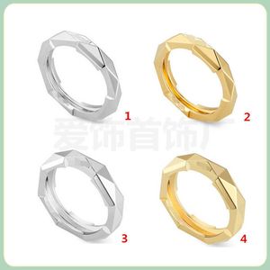 2023 New Luxury High Quality Fashion Jewelry for new link to love series pair water chestnut geometric simplicity couple ring for men and women