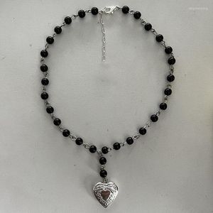 Pendanthalsband Graverade Locket Rosary Halsband Po Memorial Personliga gåvor Remembrance Handgjorda smycken Mödrar Dag gåva