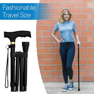 Trekking Poles Multifunction Walking Stick Telescopic Fold Crutches Hiking Crutch Elderly Metal Cane Outdoor 230307