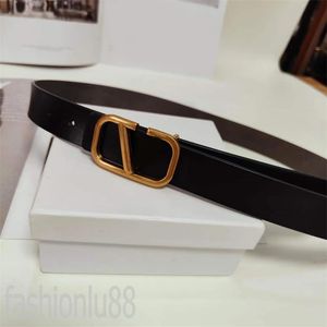 Portable leather belts for women designer belt red black pure color 2.5cm delicate ceinture modern V buckle common designer luxury belt YD016 B23