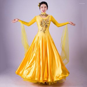 Bühnenkleidung Ballsaal Wettbewerb Tanzkleid Frauen Elegantes Walzer Outfit Flamenco Performance Kostüm Modern Dancewear JL2587