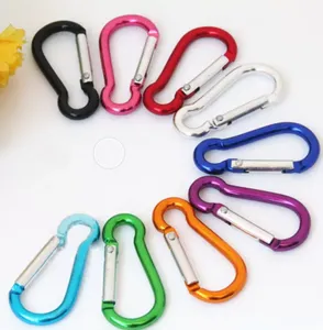 Wholesale S mini Aluminum multitool button Carabiner keychain Durable camping hiking Carabiner key ring Snap Clip Hooks EDC hangs