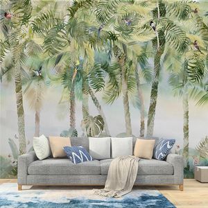 Wallpapers CJSIR Nordic Tropical Palm Tree Wallpaper Jungle Coconut Plant Mural Living Room TV Background Landscape 3D Home Decoration