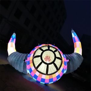 Şişiriciler UFO Şişme Balon Uçan Saucer LED şerit ve üfleyici gece kulübü tavan dekorasyonu