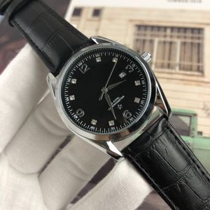 Omeg Wysokiej jakości trzy szwy kwarcowe zegarki modowe męskie zegarek sportowy luksusowy marka zegarek na rękę skórzany pas Montre de lukse orologio di lusso