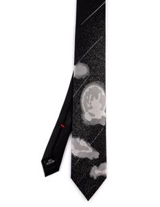 Neck Ties As A Gift Fashion Creative Moon Pattern Tie For Party Groom Black Student Bag Packing 1piece7183799