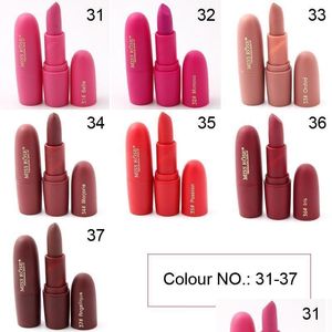 Szminka 7 kolorów Miss Rose Matte Lipsticks makijaż Wodoodporny długotrwała marka Profesjonalna marki Zestaw do ust upuszczanie zdrowia uroda lip dhyx9