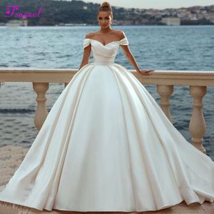 Party Dresses Fsuzwel Elegant Sweetheart Neck Lace Up Ball Gown Wedding Dress Gorgeous Satin Court Train Princess Bridal Vestido De Noiva 230306