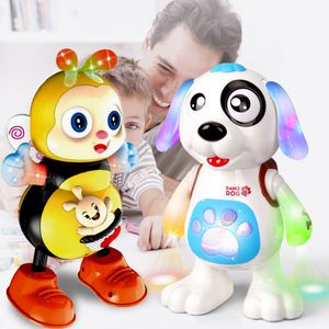전기/rc 동물 전자 로봇 개 장난감 음악 라이트 댄스 워크 귀여운 아기 선물 3-4-5-6 세 어린이 장난감 동물 아기 소년 어린이 230307