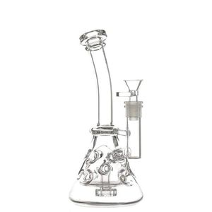 MFE09-C Glass Bongs Beaker Dab Rig 14mm Female Joint beaker fab egg Hookahs 9Inch showerhead Water Pipes swiss perc with SC06-S