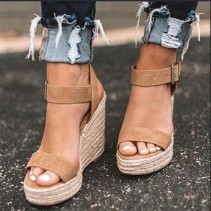 -Summer High Platform Heels Cozy Shoes Open Toe Elevator Wedge Sandal Plusサイズ10 cm女性Y190706205B