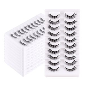 10 Pairs Super Natural False Eyelashes Short Curl Lash Extensions Soft Comfortable Wispy Cruelty Free Faux 3d Mink Lashes