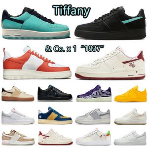 Tiffany Co. X 1 1837 Running schoenen Heren 1S Lage University Gold Tfy Paarse skelet Touch of Gold Go Valentijnsdag Pojangmacha Men Women Trainers Sports sneakers