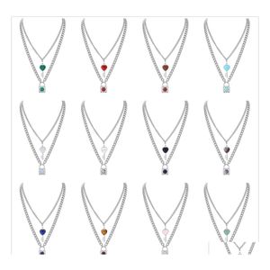 Pendant Necklaces Dainty Layered Alloy Lock And Key Choker Jewelry For Men Girl Boys Women Gemstone Chain Necklace Drop Delivery Pend Dhsor