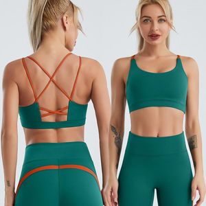 Yoga Outfit SALSPOR Fitness Sports Bra Underwear For Women Push Up Backless Quick-Drying Beautiful Back No Steel Ring