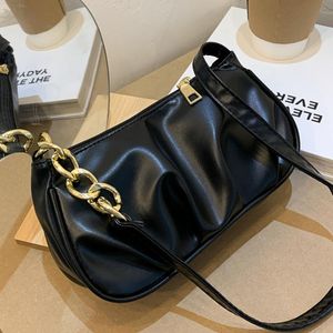 Abendtaschen Kleine PU-Ledertasche für Frauen 2023 Sommer Einfache Achsel Dame Schulter Handtaschen Weibliche Einfarbige Reise Hand und Geldbörse Abend