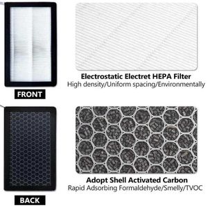 Upgrade 2pcs Air-Filter For Tesla Model 3/Model Y with HEPA Activated Carbon Air Conditioner Replacement Cabin Air-Filters Replacement