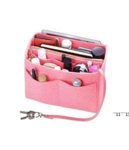 Felt Make Up Organizer For Travel Inner Purse Portable Cosmetic Bag With Zipper Makeup Handbag Toiletry Never Full Storage Bags RR3586412