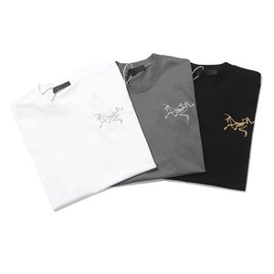 23ss Designers T shirt Summer Europe Paris Polos American Stars Fashion Mens tshirts Star Satin Cotton Casual t-shirt Women man Tees Black White T-shirt