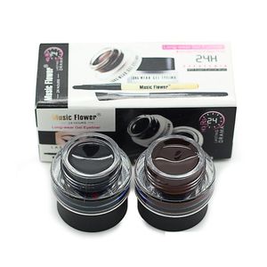 Eyebrow Enhancers Music Flower Black Add Brown Twocolor Gel Eyeliner Smudge Proof Water Eye Liner Makeup Cosmetic Brush Drop Deliver Dhdnh