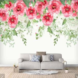 Bakgrundsbilder 3D Flower Wallpaper Mural Art Wall Decals HD Printed Po Paper Rolls Papel de Parede för sovrummet vardagsrum