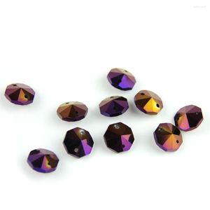 Chandelier Crystal Purple Light 14mm 1 Hole/2 Holes Beads Glass Prism Pendant For Lighting Parts