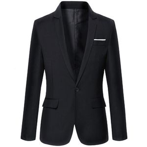 Erkek Suit Blazers%50 Erkekler Blazer Sonbahar Moda İnce İş Resmi Partisi Erkekler Elbise Uzun Kollu Yakız Top Ceket Erkek Giyim 230308