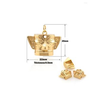 Charms China 3 Star Pile Retro Mysterious Golden Mask Necklace Pendant Diy Jewelry Making Supplies Accessories 18k Gold Charm