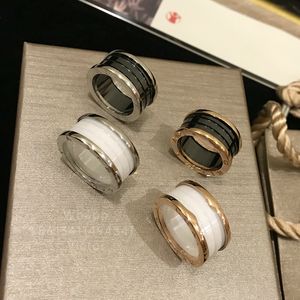 Anillo de diseñador CNC de placa ancha de cerámica BUIGARI para mujer para hombre, la más alta calidad, estilo clásico, moda, regalo exquisito de lujo 052